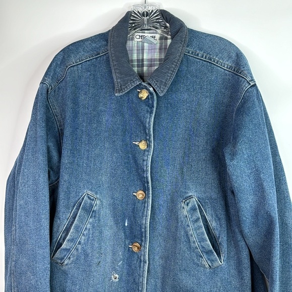 Vintage Cherokee Lined Denim Chore Rancher Jacket Size Medium - Picture 2 of 14